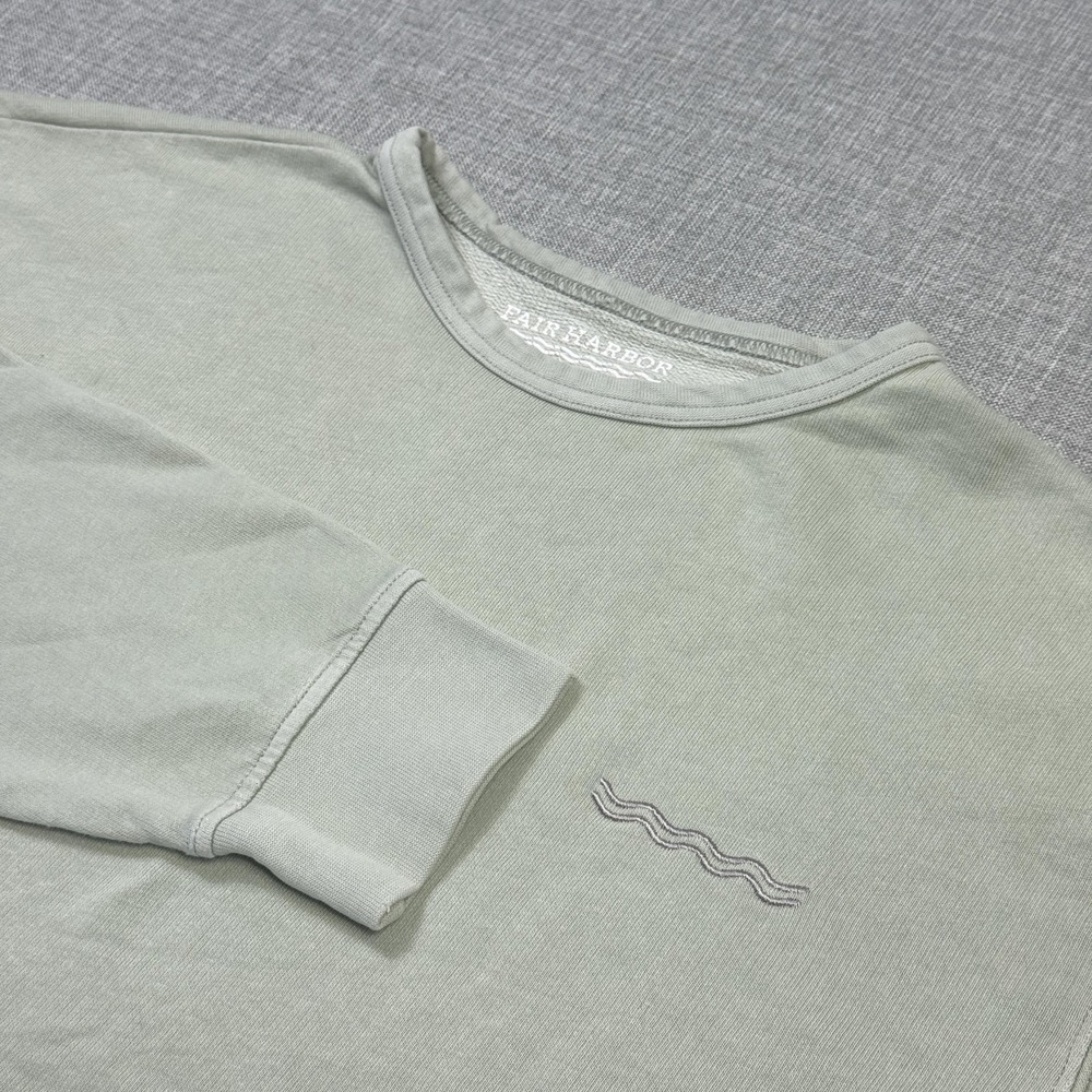 Fair Harbor Fleece Sweatshirt Mens Medium Green Pullover Polyester Cotton